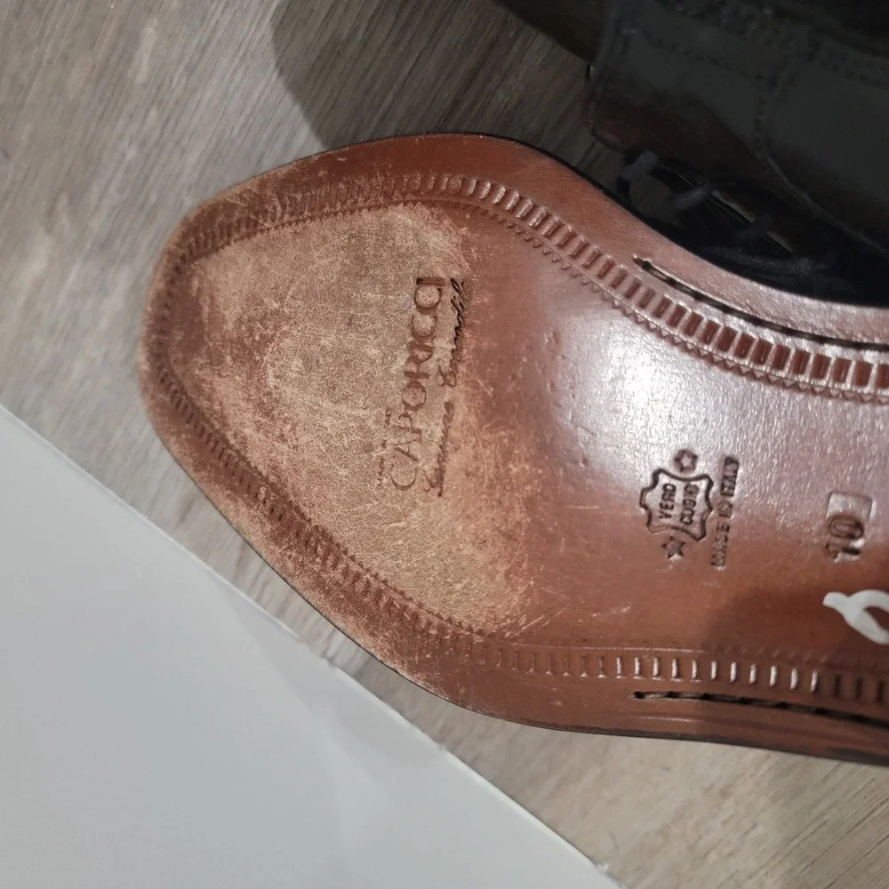 Caporicci Mens Crocodile Leather Dress Shoes Size‎ 10 Business Formal Oxford